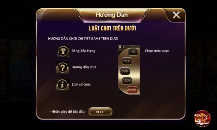 Game trên dưới Zowin sở hữu luật chơi cực kỳ đơn giản