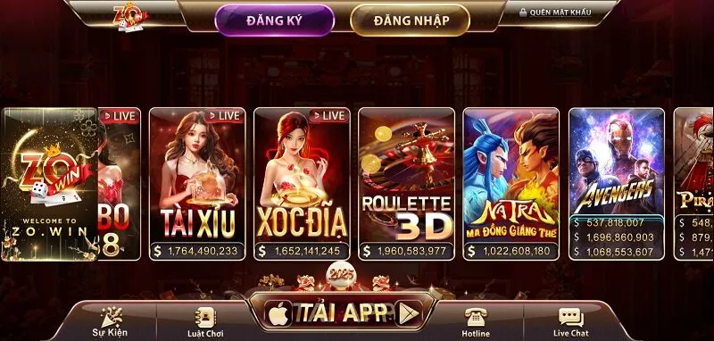 Cổng game Zowin có kho game cực đa dạng